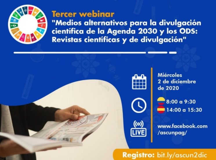 Tercer Webinar "medios alternativos para la divulgación científica de la agenda 2030 y los ODS"