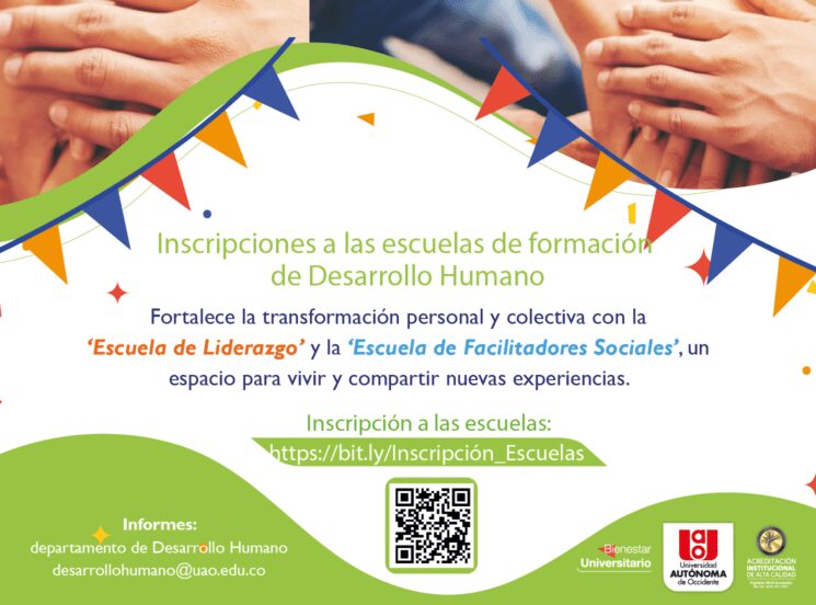 Haz parte de las escuelas de formación integral que te ofrece Bienestar Universitario