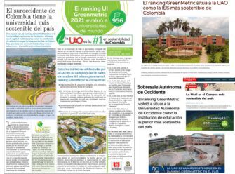 Por cuarta vez, el ranking GreenMetric reconoció a la Universidad Autónoma de Occidente como la institución de educación superior más sostenible de Colombia. Esta noticia fue registrada por medios de comunicación de la región y del país.