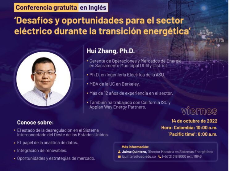 Conéctate a la conferencia:  ‘Desafíos y oportunidades para el sector eléctrico durante la transición energética’
