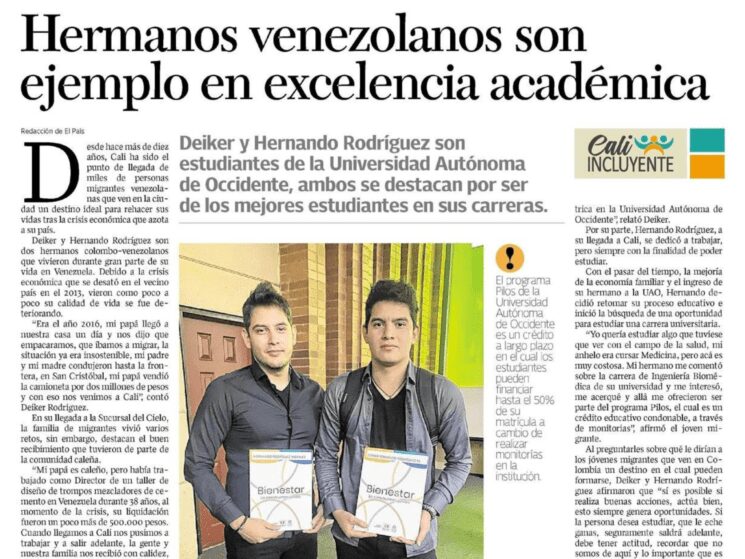 Hermanos venezolanos son ejemplo en excelencia académica