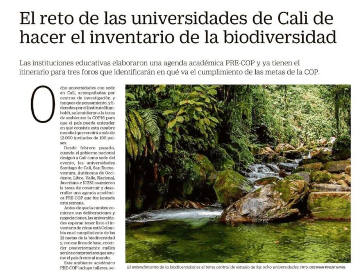 El reto de las universidades de Cali de hacer el inventario de la biodiversidad