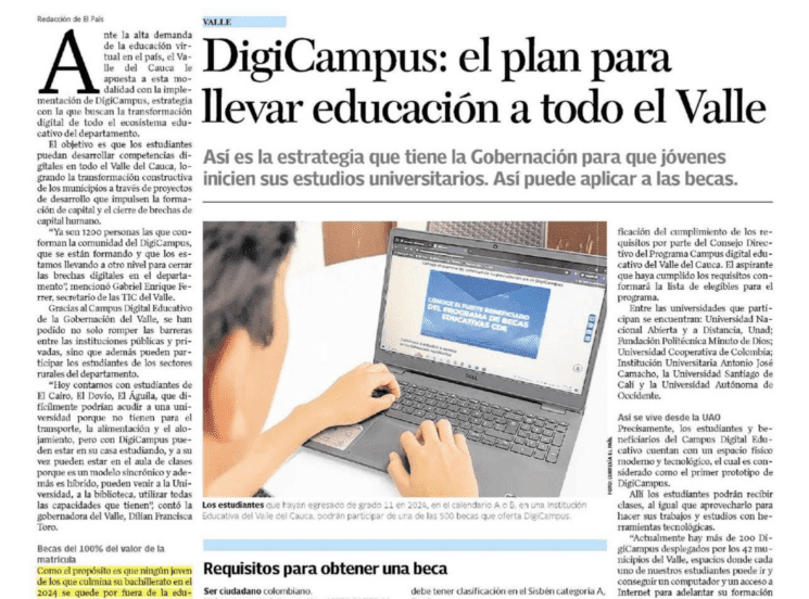 DigiCampus: el plan para llevar educación a todo el Valle