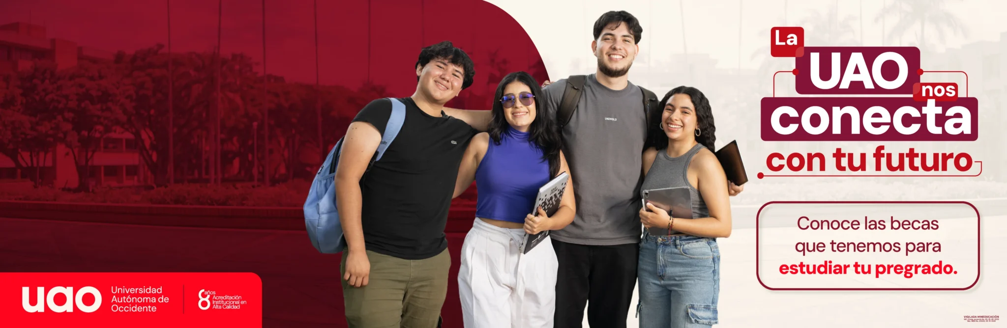Estudiantes en el campus de la Universidad Autónoma de Occidente en Cali