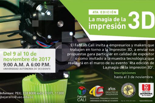 Asiste a la 4ta edición de ‘La magia de la impresión 3D’