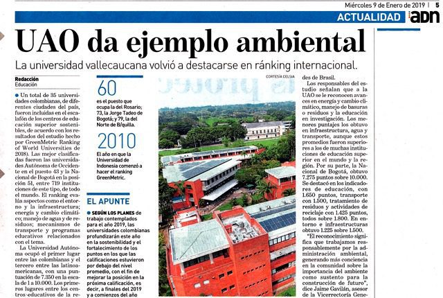 La Autónoma de Occidente, la U. más 'verde'.