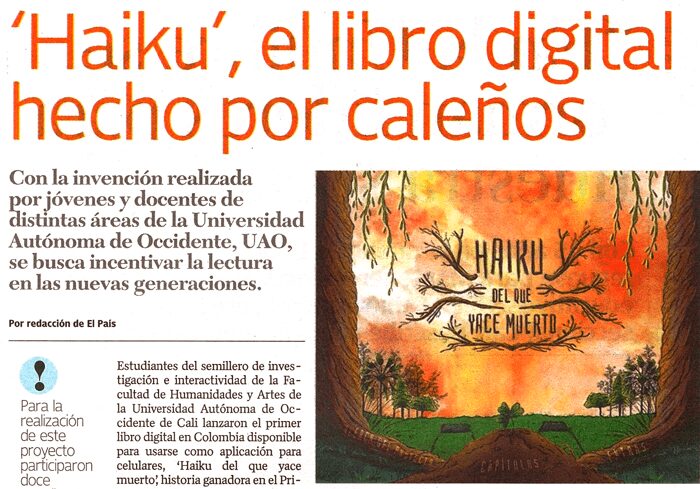 Libro app ‘Haiku’ creado en la UAO