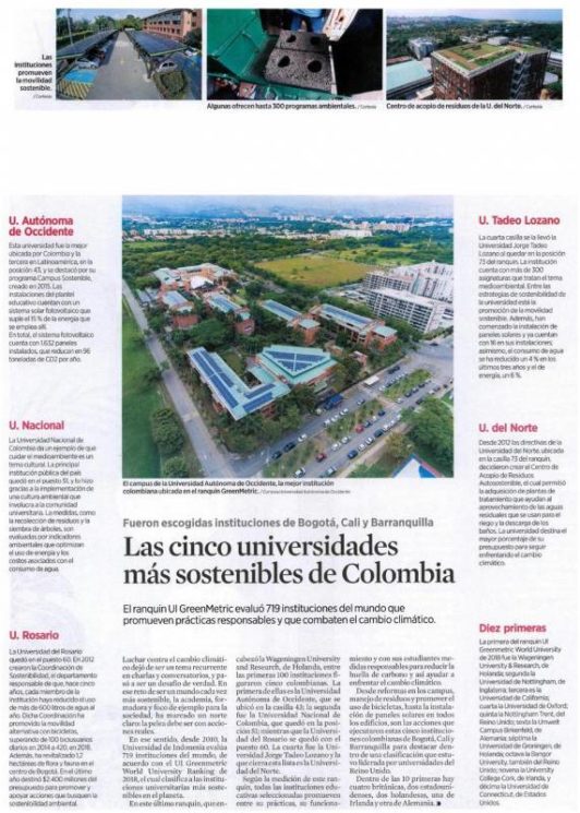 Las cinco universidades más sostenibles de Colombia.