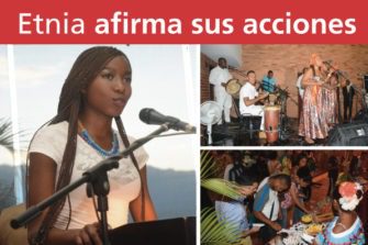 Estudiantes del grupo estudiantil Etnia UAo de la Universidad Autónoma participaron en el lanzamaiento del ñibro: Accione Afimartivas